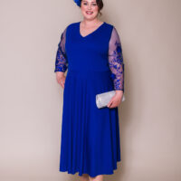 Amber Plus size Mother of the bride groom dress midi lace with sleeves trendy