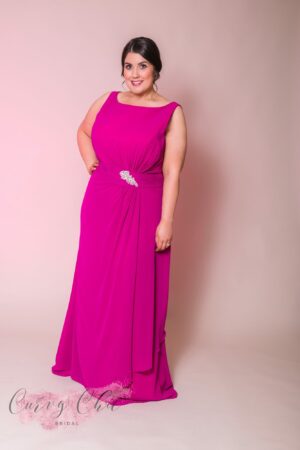 Freya Bridesmaid Dress Magenta Pink