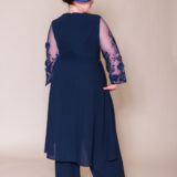 Venice Plus size Mother of the bride groom trouser suit with sleeves trendy back