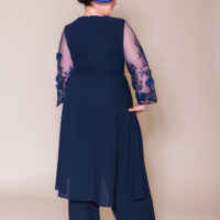 Venice Plus size Mother of the bride groom trouser suit with sleeves trendy back