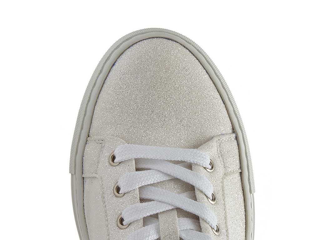 Millie - Ivory Shimmer Wedding Trainers toe