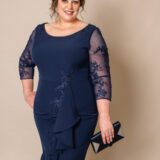 DU440 plus size mother of the bride/groom dress with sleeves