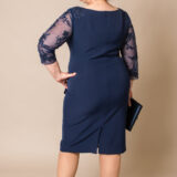 DU440 plus size mother of the bride/groom dress with sleeves Back