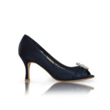 Gina Navy Satin Shoe