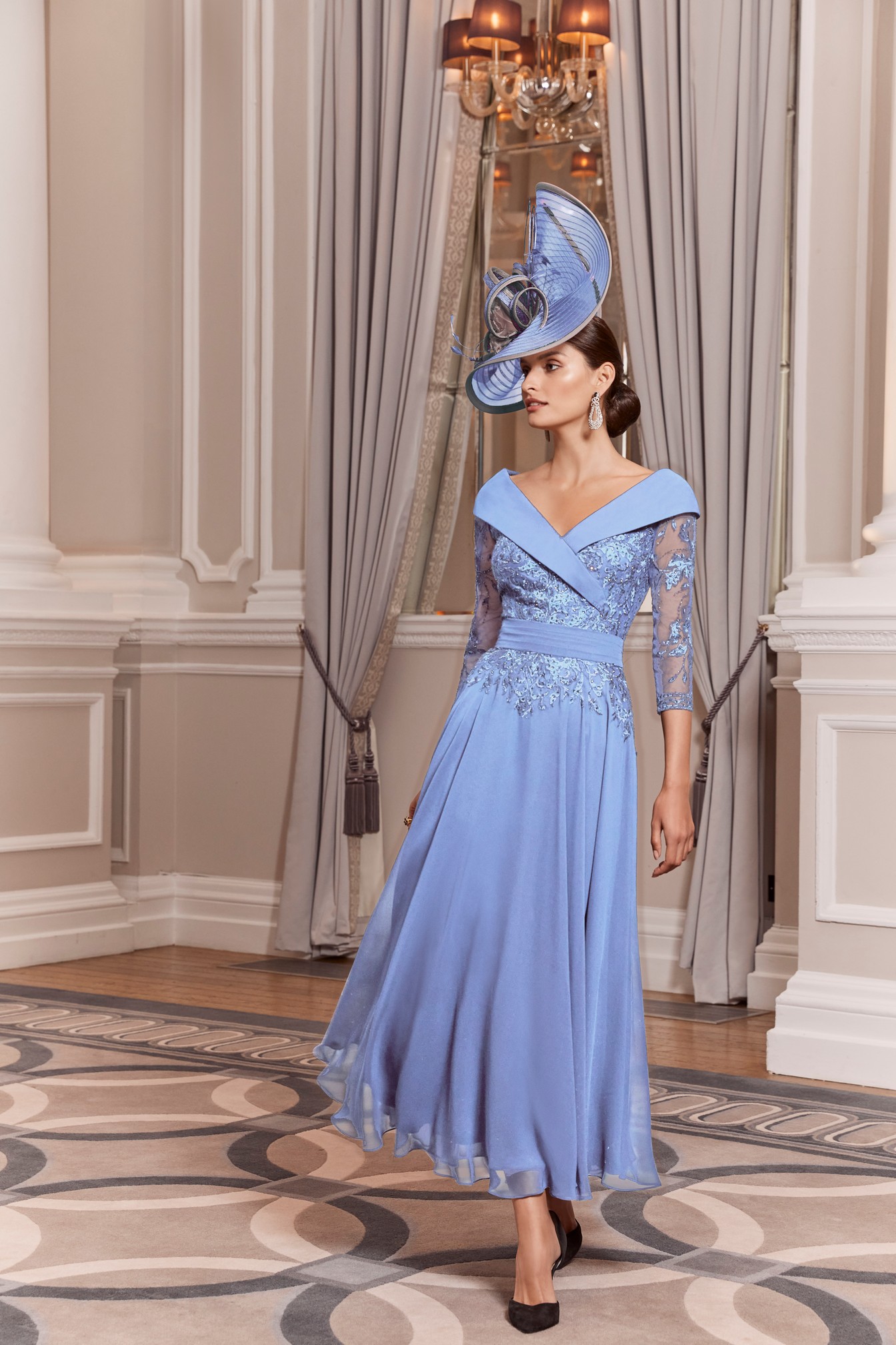 A-line Mother of the Bride/Groom Dress Cornflower Blue | 992013