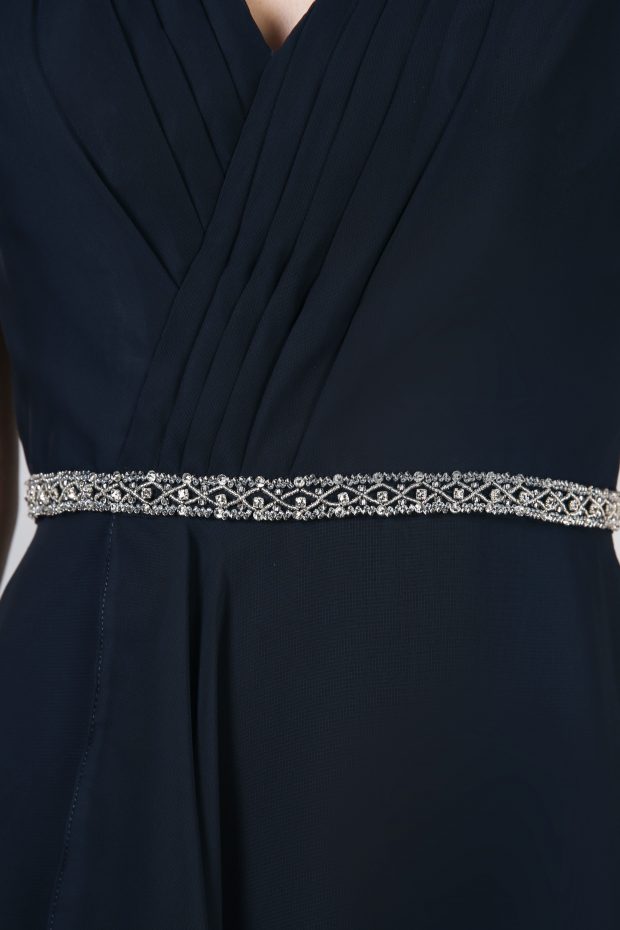 Beaded Chiffon Cape Dress detail