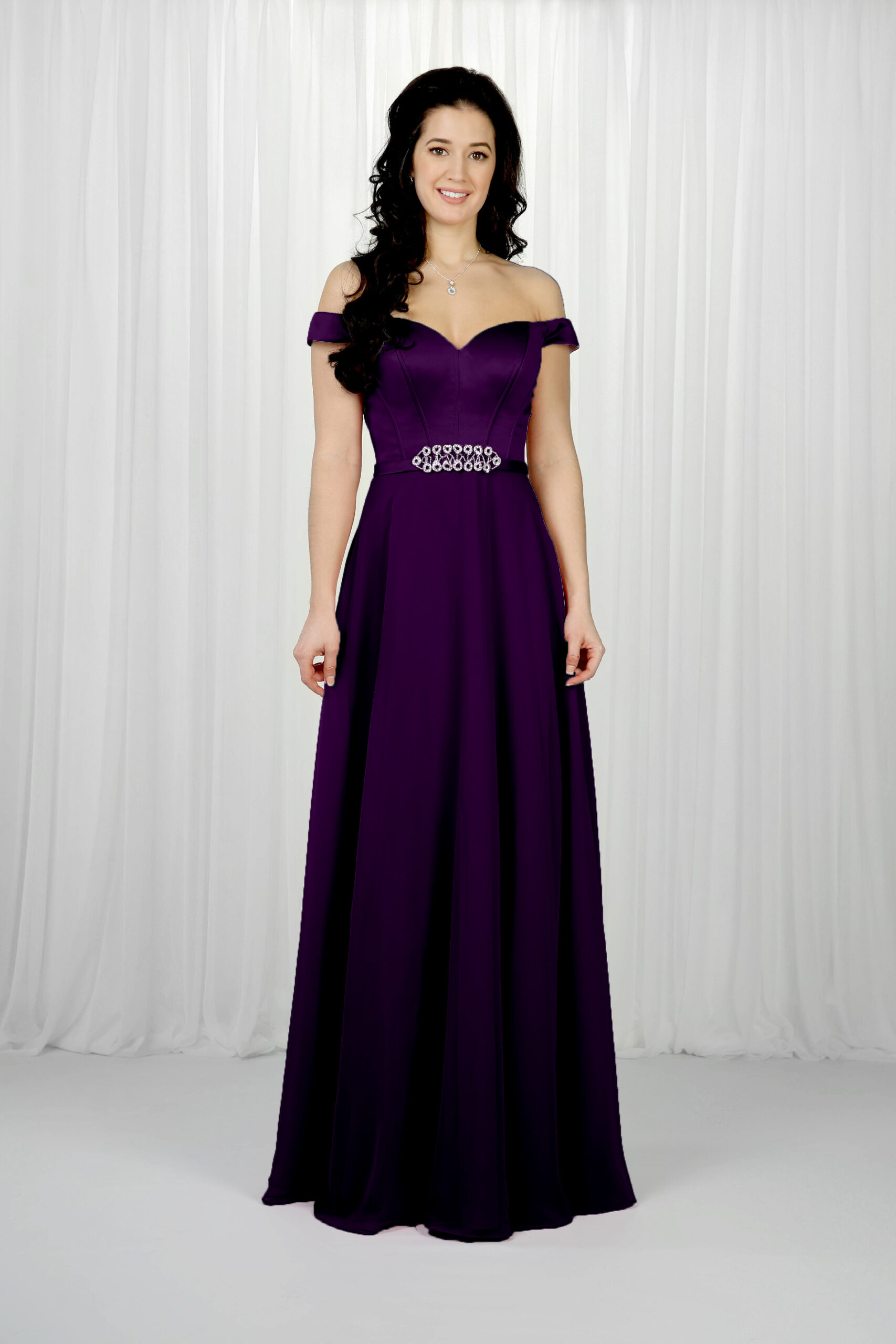 Beaded Waist Corset Dress purple