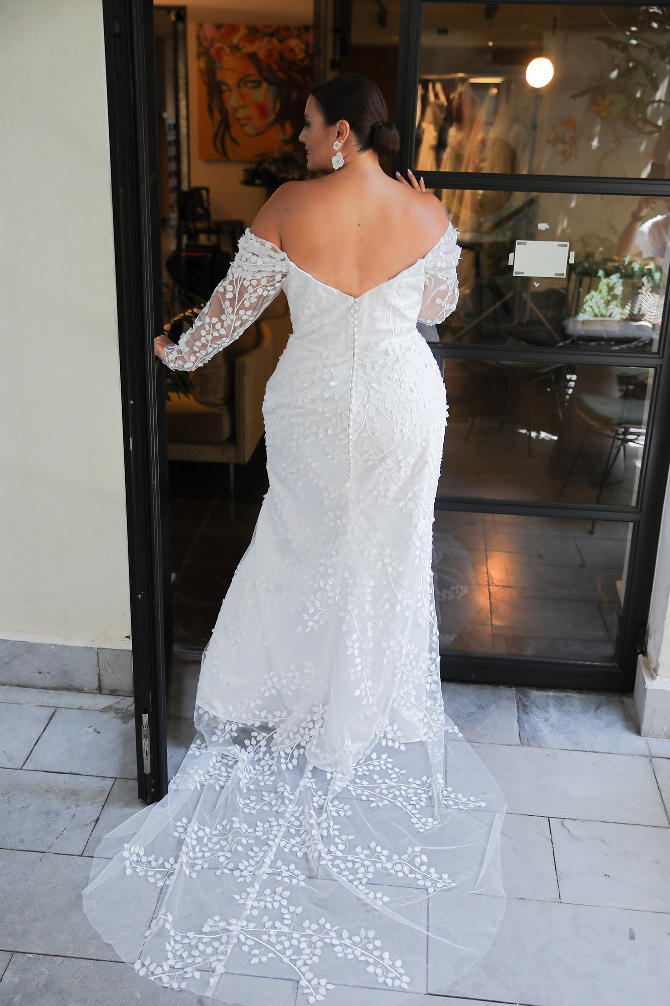 Fiora Fitted Studio Levana Plus Size Wedding Dress back